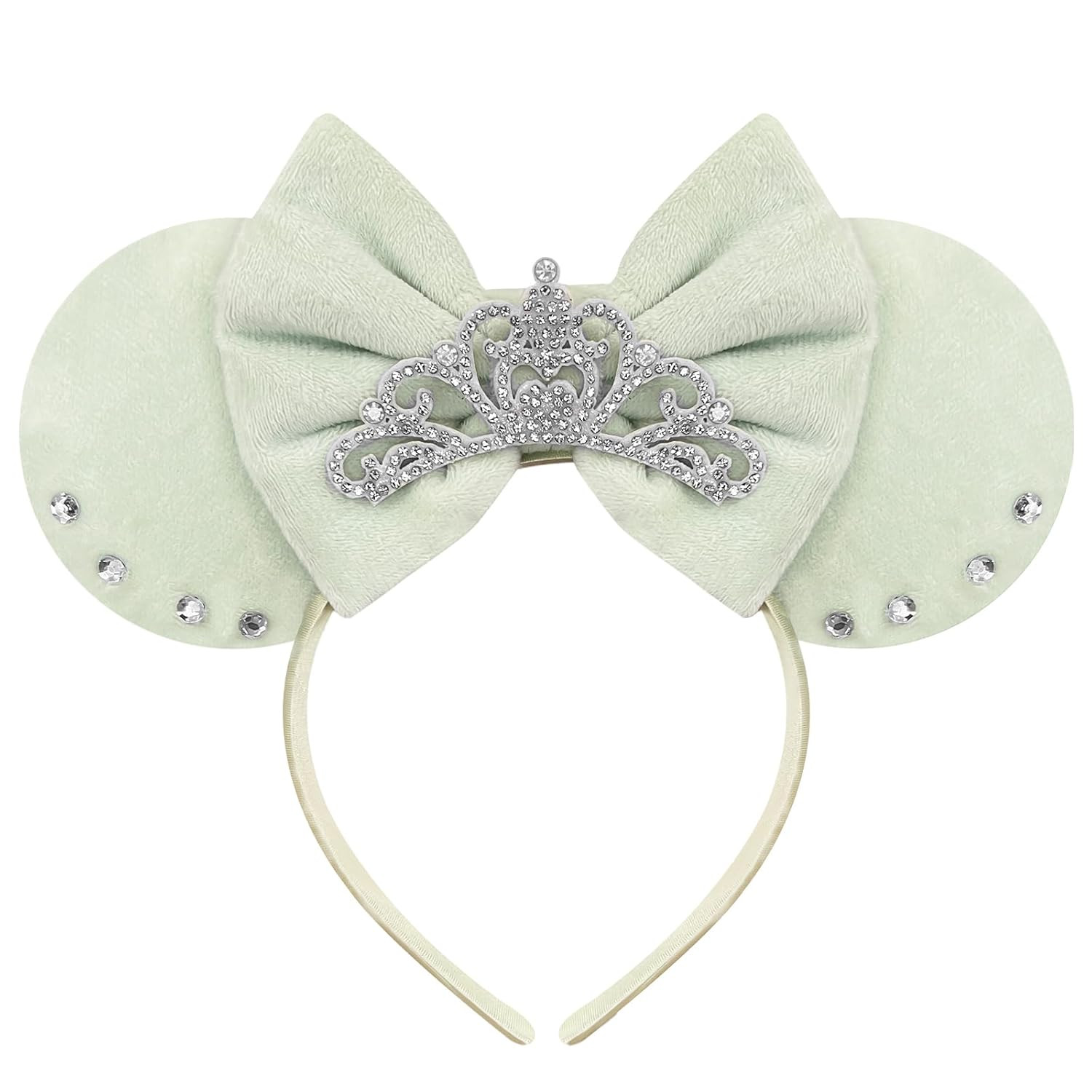 Trnerm Crown Green Mouse Ears Headband for Women and Girls, Tiana Mouse Ears Princess Headband, P... | Amazon (US)