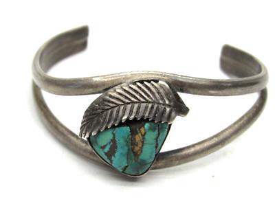 Vintage Native American Sterling Silver Turquoise Cuff Bracelet Leaf  | eBay | eBay US