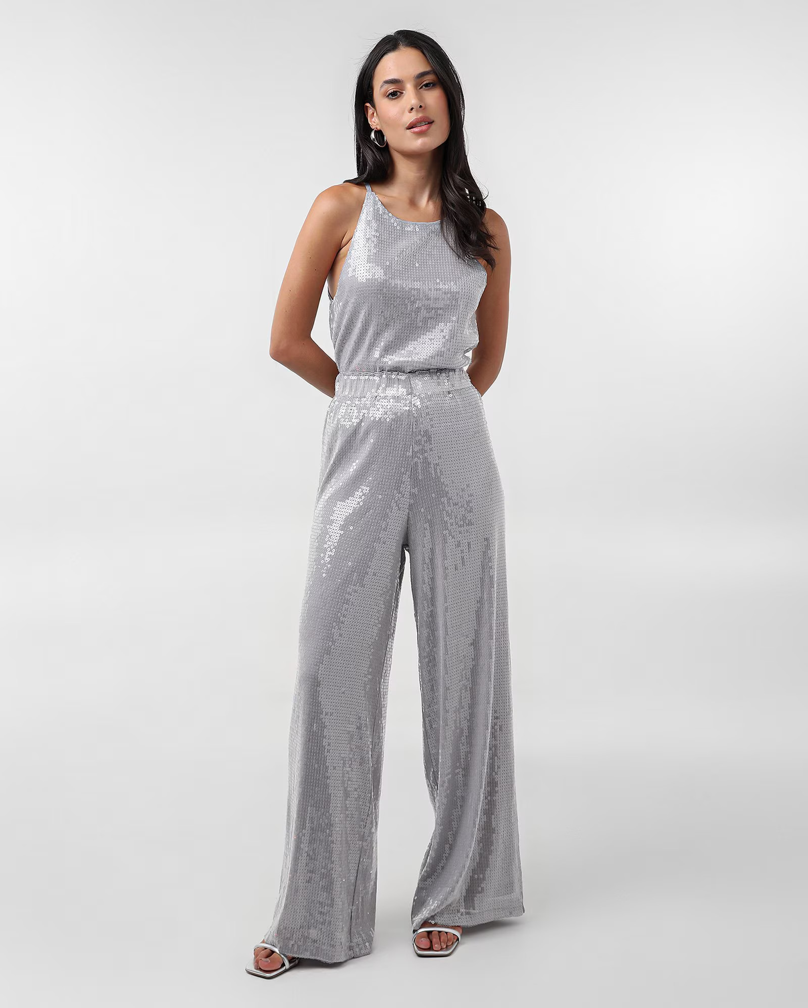 SP E RJ: ENTREGA ATÉ 24/12*Calça feminina pantalona paetê com brilho prata | AK by Riachuelo | Riachuelo (BR)