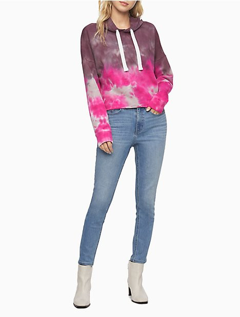 Tie-Dye Drop Shoulder Cropped Hoodie | Calvin Klein (US)