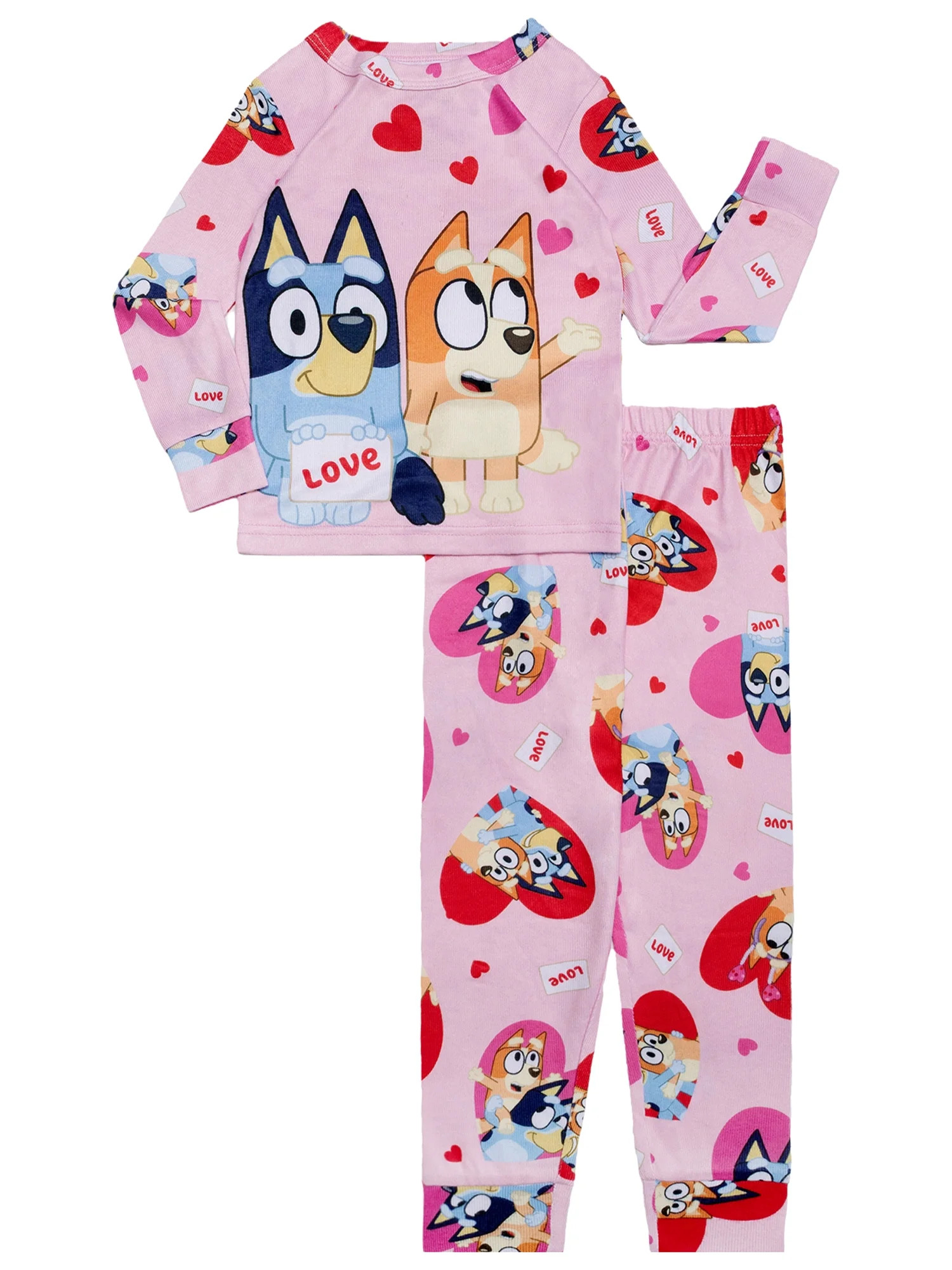Character Toddler Unisex Valentine's Day Pajama Set, 2-Piece, Sizes 12M-5T | Walmart (US)