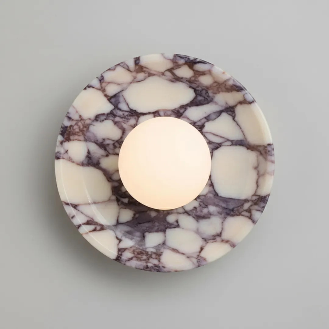 Hand-carved Calacatta Viola Marble Wall Sconce – Frosted Glass LED Light - Etsy | Etsy (US)