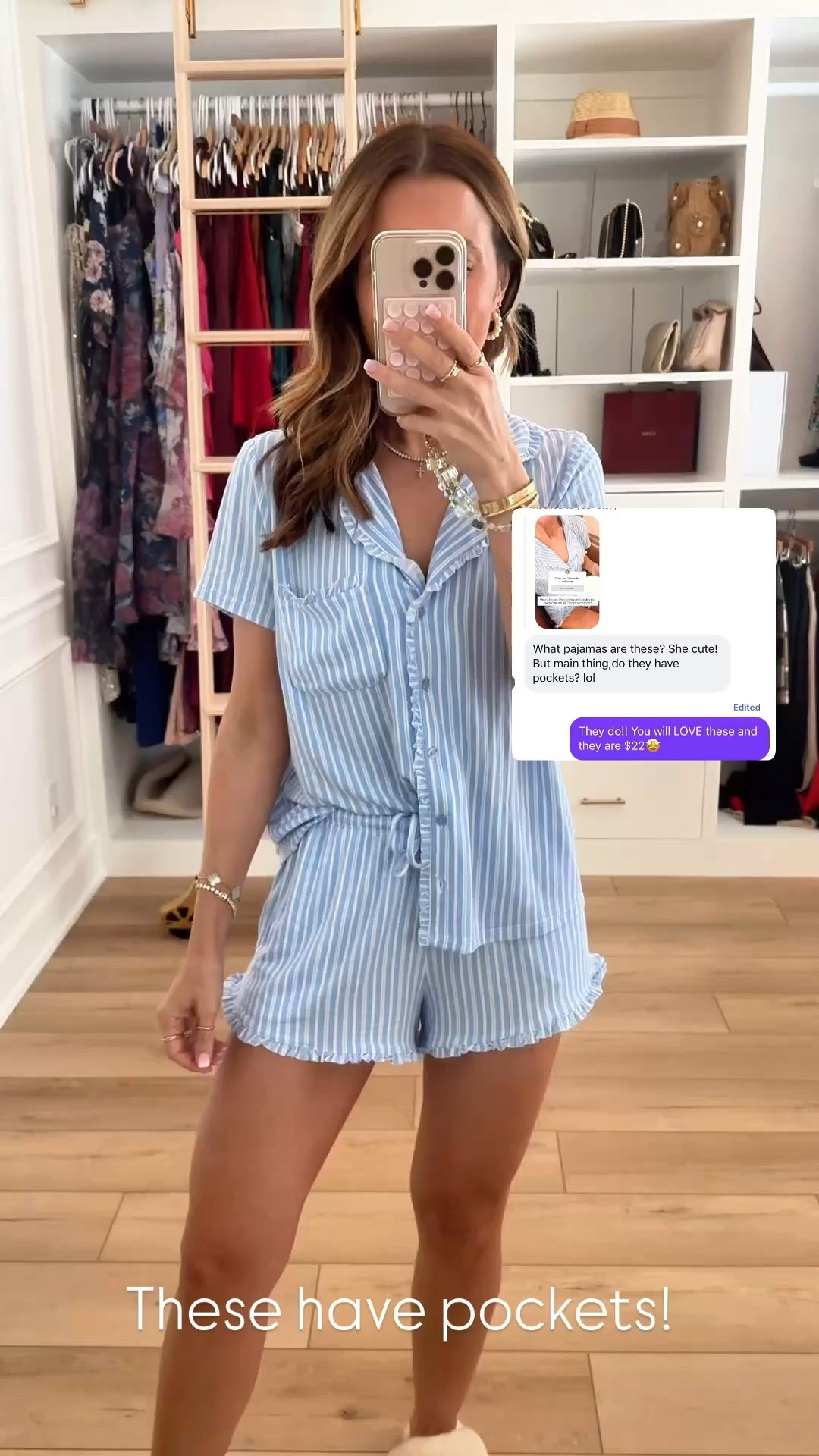 New $22 pajama sets from Walmart. Shorts have pockets + functional buttons on top. Very stretchy waist. Wearing XS. Matching pajama sets.

#LTKootd #LTKPetite #LTKTravel