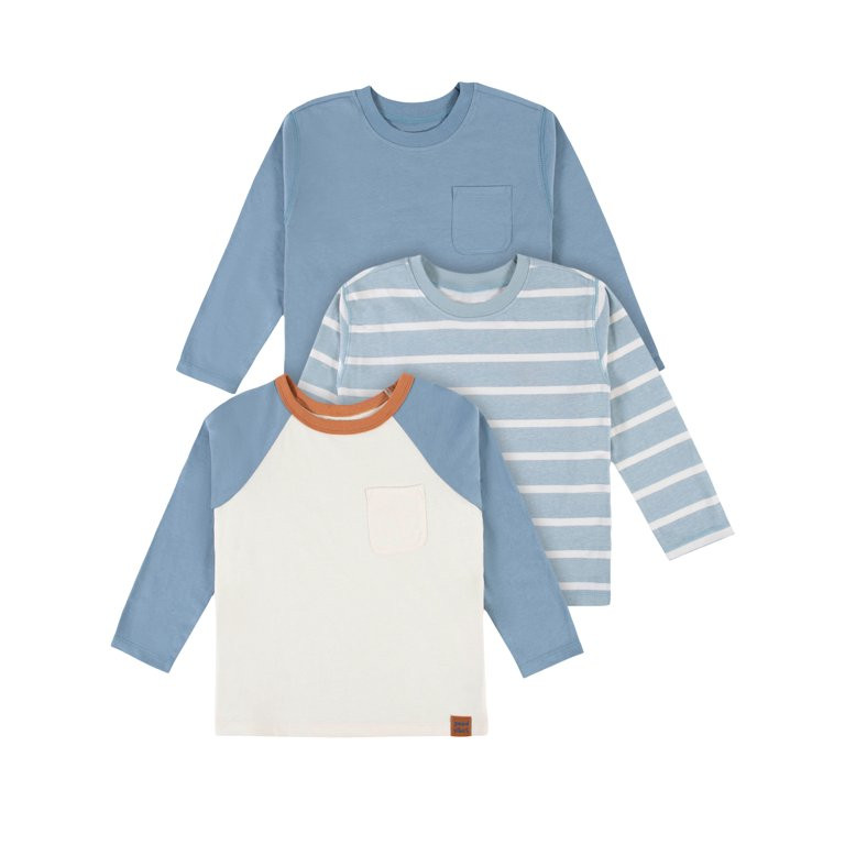 Modern Moments by Gerber Baby and Toddler Boy Long-Sleeve T-Shirts, 3-Pack, Sizes 12M-5T | Walmart (US)