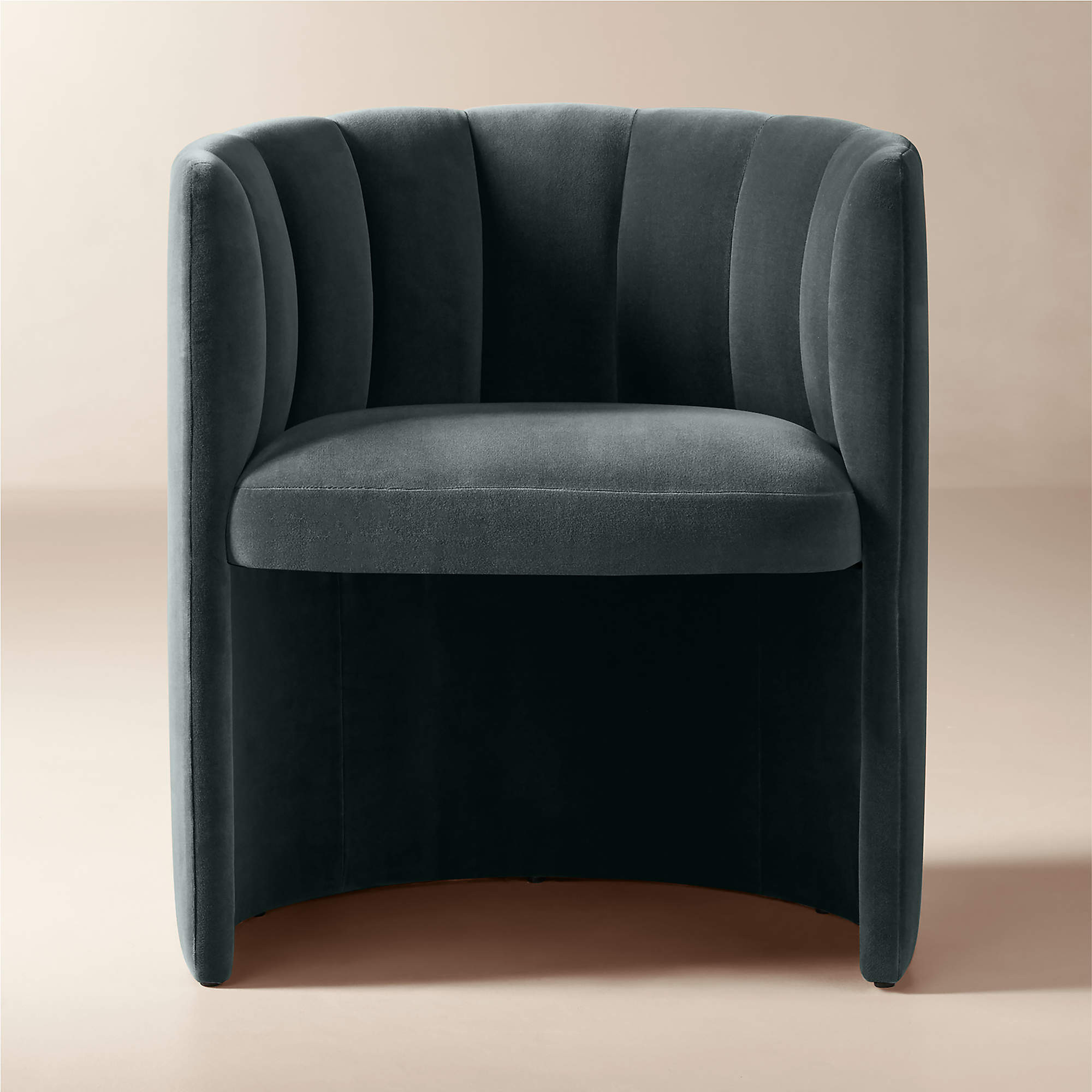 Clark Dark Blue Velvet Dining Armchair | CB2 | CB2