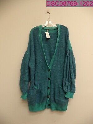 Free People Women's Snow Drop Cardigan Knit Sweater XL Blue OB1043824 | eBay US