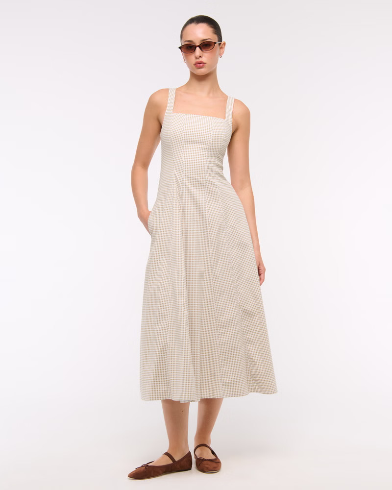 The A&F Mila Stretch Midi Dress | Abercrombie & Fitch (US)
