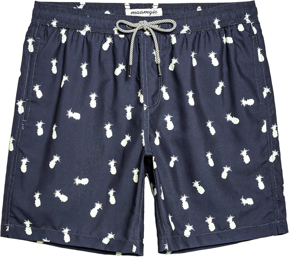 maamgic Mens Swim Trunks Quick Dry Swim Shorts with Mesh Lining Funny Swimwear Bathing Suits 7inc... | Amazon (US)