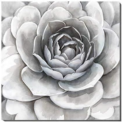 3Hdeko - Large Gray Flower Picture Wall Art 3D Grey White Floral Painting for Bathroom Teen Girls... | Amazon (US)