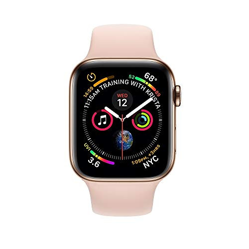 Apple Watch Series 4 (GPS + Cellular, 44MM) - Gold Stainless Steel Case with Pink Sand Sport Band (Renewed) | Amazon (US)