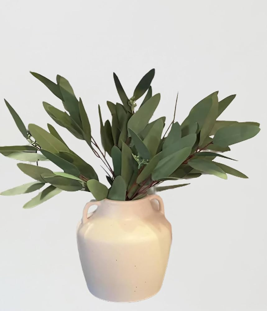 ANNIE&PANDA 3 Pack Faux Artificial Eucalyptus Stems with Faux Seeds 31'' Tall Fake Plants Leaves ... | Amazon (US)