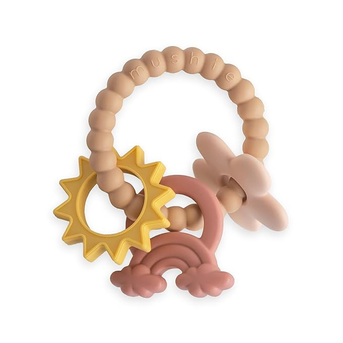 mushie Silicone Nature Teething Ring Toy | Amazon (US)