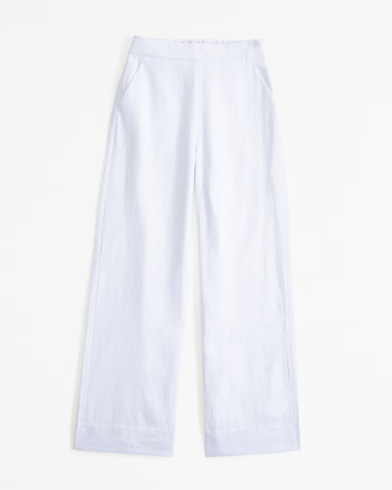 Clean Waist Premium Linen Trouser | Abercrombie & Fitch (US)