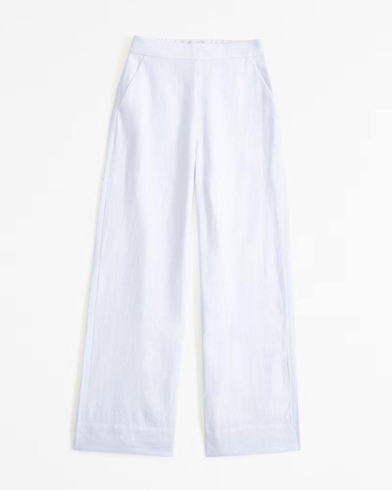 Clean Waist Premium Linen Trouser | Abercrombie & Fitch (US)