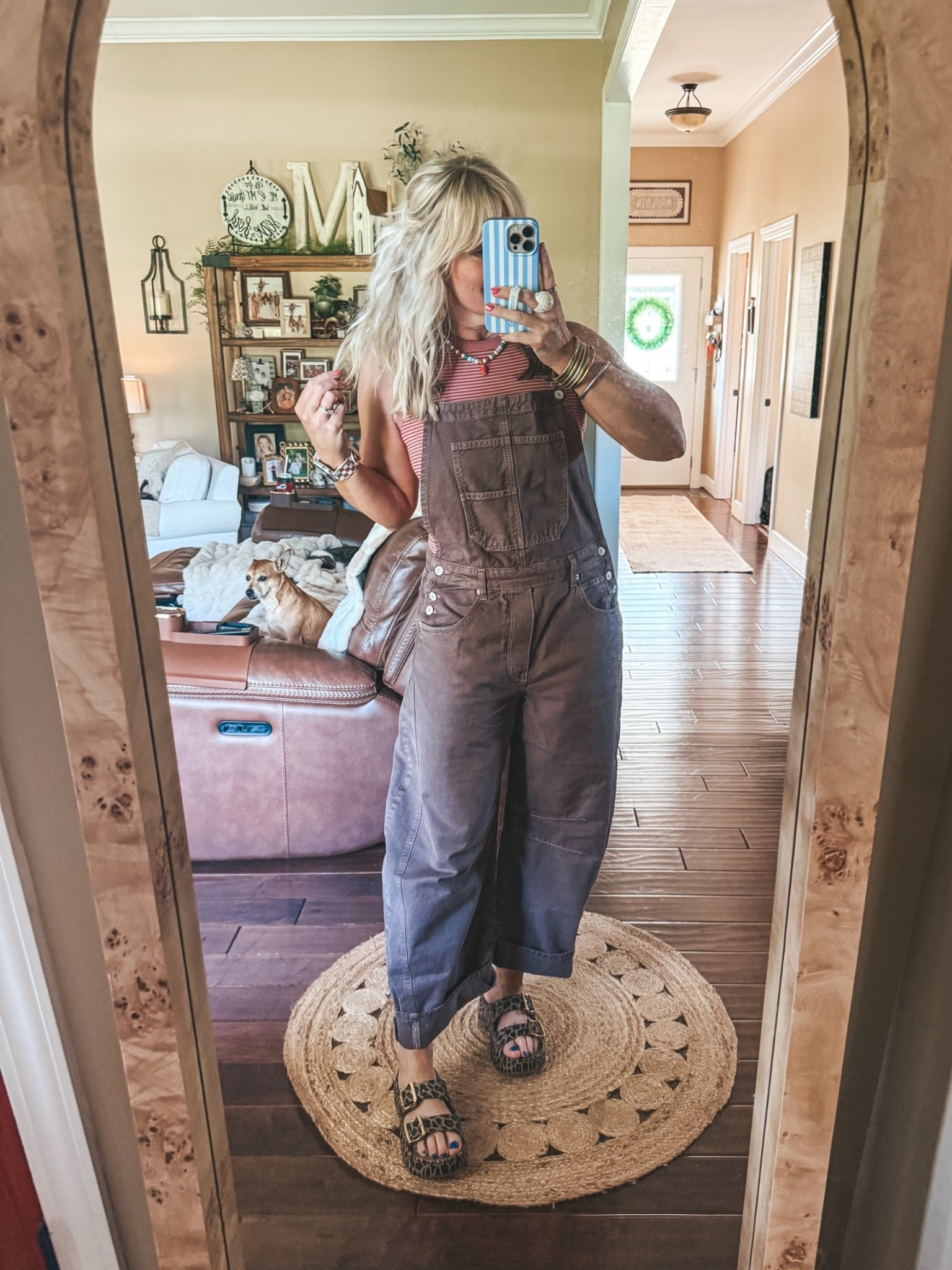 My Sunday night fit! 
These overalls are the BEST! 
I wear my true size medium. I also love this striped tank with them and it’s a medium too. 
Grabbed these 🐆Crocs & I’m obsessed…so fun!! 
🐠Save with code MANDIE on necklace 
🏁Save with code MANDIE on Watchband 
#freepeople #overalls #crocs

#LTKootd #LTKgrwm #LTKOver40