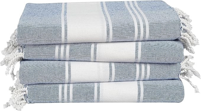 Lane Linen Beach Towels 4 Pack Oversized - 100% Cotton Turkish Towel Set, Pre-Washed Oversized Be... | Amazon (US)