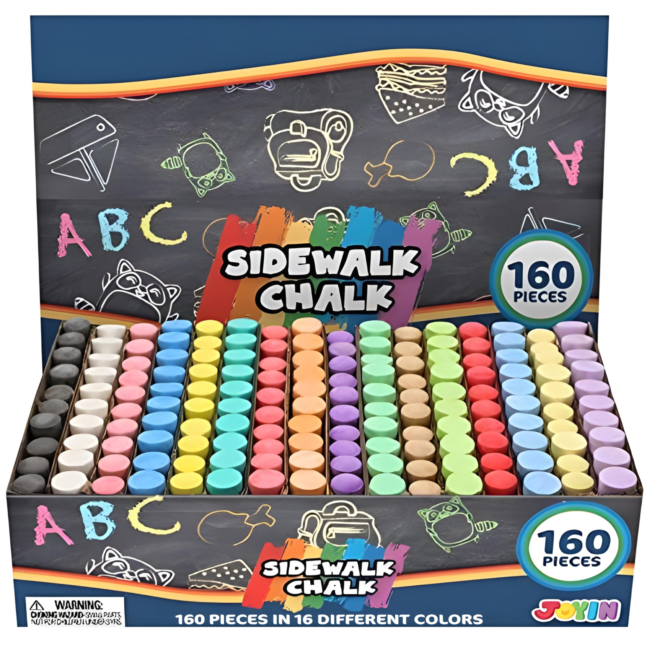 160 PCS Sidewalk Chalks Set Non-Toxic Washable Jumbo Chalk for Outdoor Art Play, Painting on Chal... | Amazon (US)