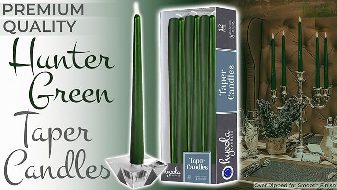 12 Pack Tall Taper Candles - 10 Inch Burgundy Dripless, Unscented Dinner Candle - Paraffin Wax wi... | Amazon (US)