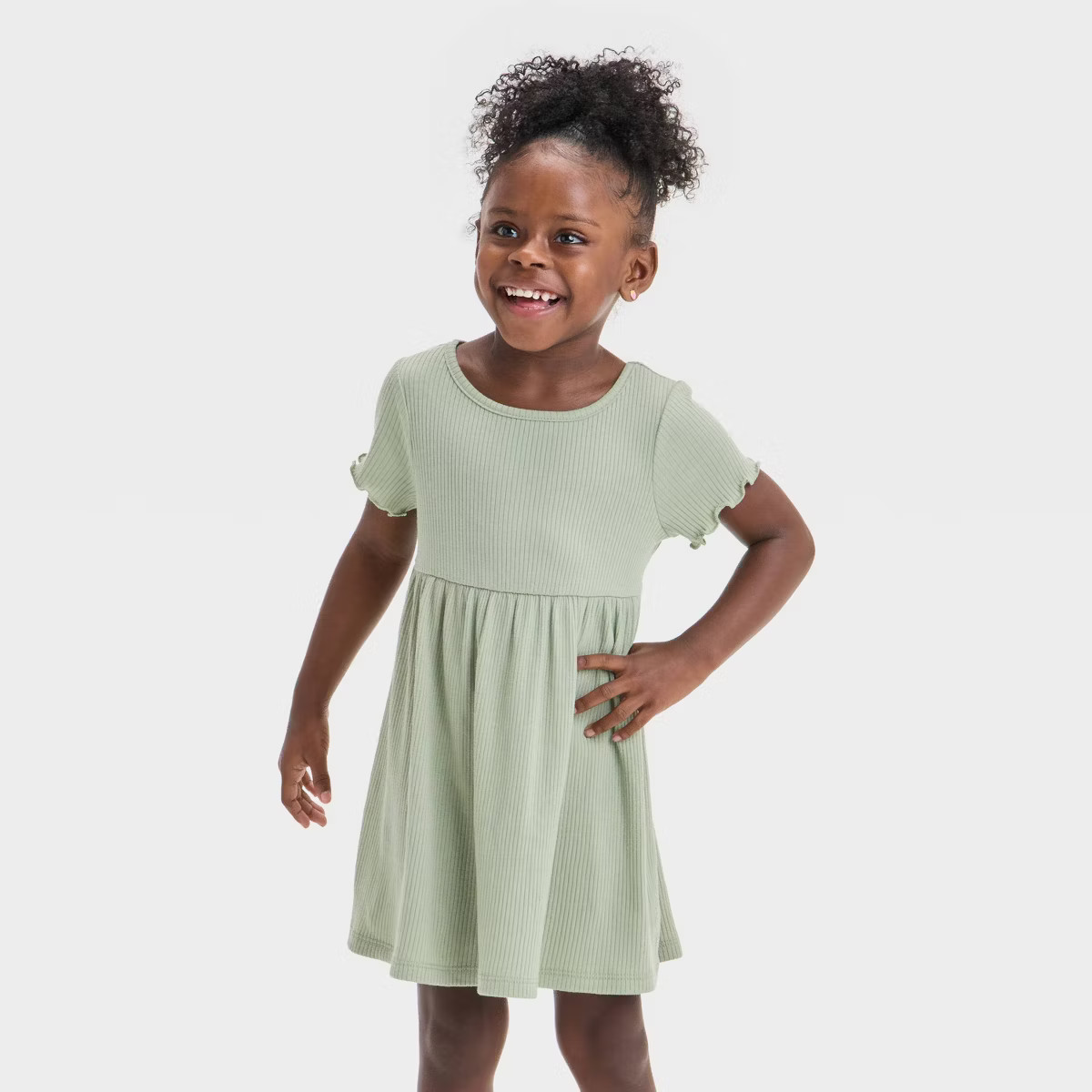 Toddler Girls' Short Sleeve Ribbed Dress - Cat & Jack™ | Target