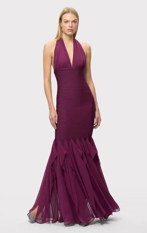 Herve Leger The Louisa Gown in Maraschino at Nordstrom, Size Medium | Nordstrom