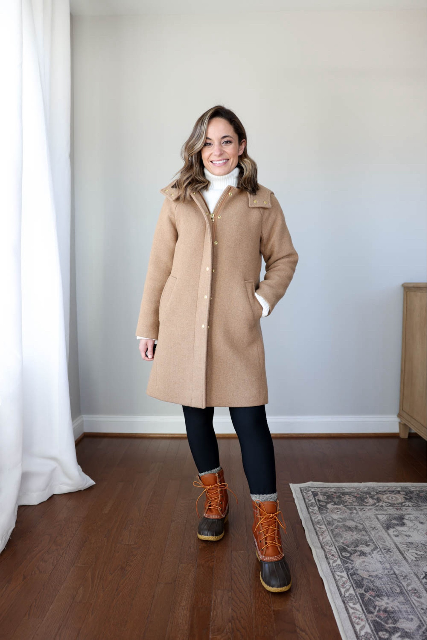 Petite-friendly fleece leggings! 


Crz yoga leggings: xs 25” 
White turtleneck (quince): xs 
Socks (Amazon) a little big at first but shrink in the wash (I wear a size 5 shoe)
Boots (L.L. Bean): tts 
Coat (j.crew): petite 00 

My measurements for reference: 4’10” 105lbs bust, waist, hips 32”, 24”, 35” size 5 shoe. 25” inseam measurement to my ankle bone.

#LTKSeasonal