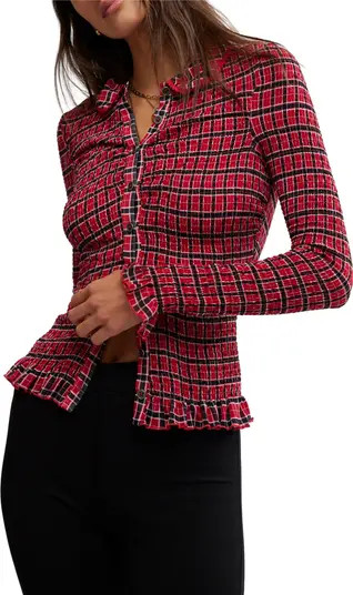 Caught A Feeling Smocked Button-Up Top | Nordstrom Rack