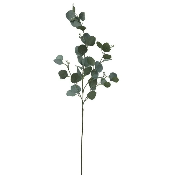 Mainstays Artificial Green Round Leaf Eucalyptus Stem, 34in Tall Floral Picks | Walmart (US)