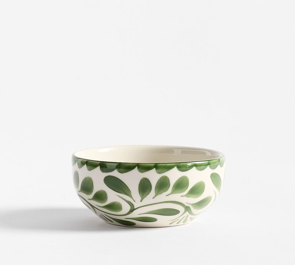 Puebla Porcelain Cereal Bowl, Set of 4 - Green | Pottery Barn (US)