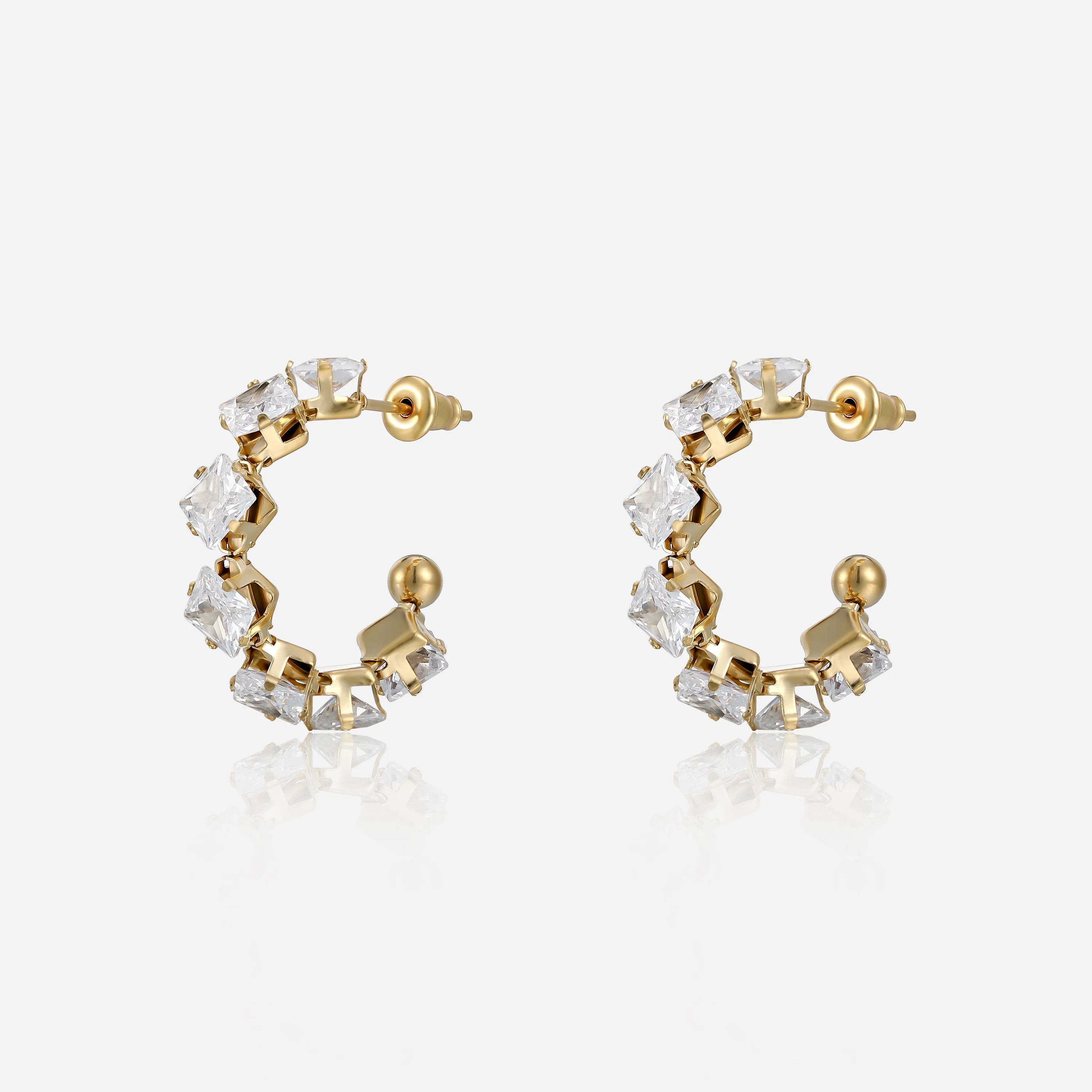Stevie Crystal Hoops | Victoria Emerson