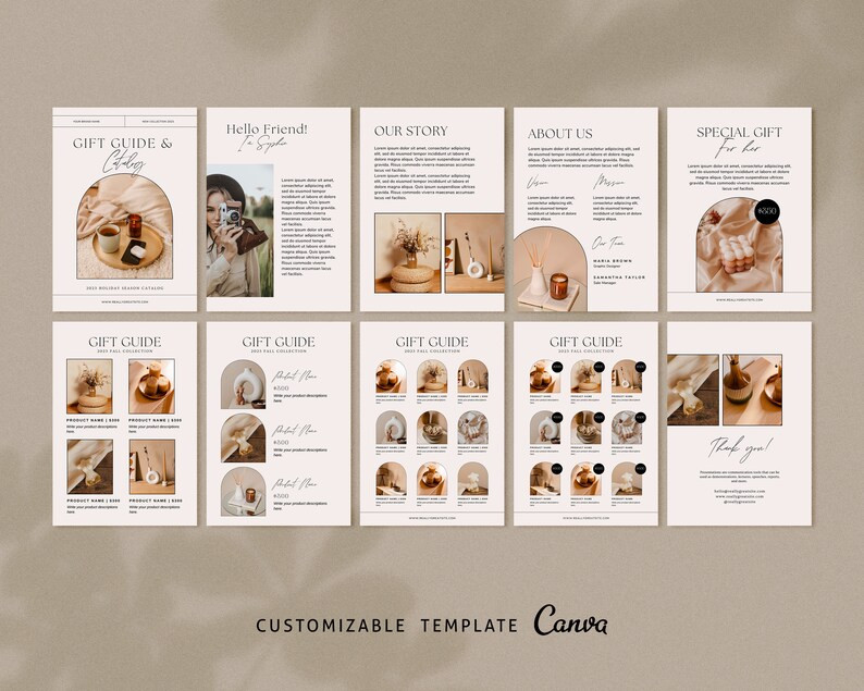 Gift Guide Canva Template, Product Catalogs, Holiday Gift Guide Template , Canva Template, Editab... | Etsy (CAD)