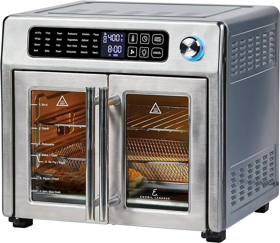 Emeril Lagasse 26 QT Extra Large Air Fryer, Convection Toaster Oven with French Doors, Stainless ... | Amazon (US)