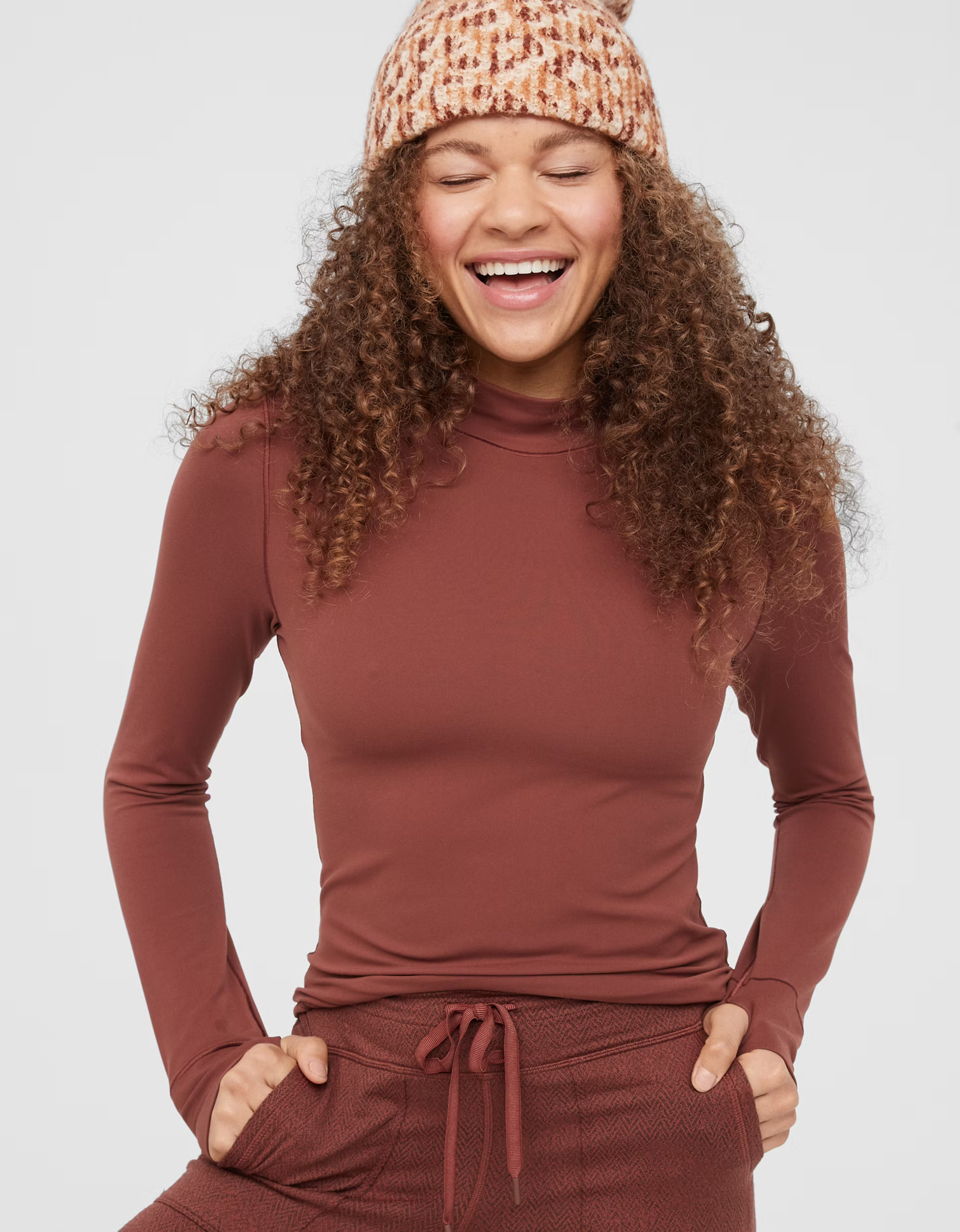 OFFLINE Real Me Xtra Long Sleeve Mock Neck T-Shirt | American Eagle Outfitters (US & CA)