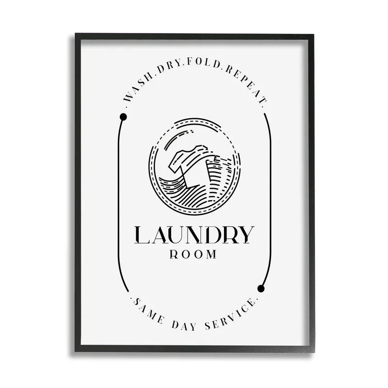Laundry Room Washing Machine Same Day Service Script Framed Print | Wayfair North America