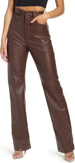HOUSE OF CB Inaya High Waist Faux Leather Trousers | Nordstrom | Nordstrom