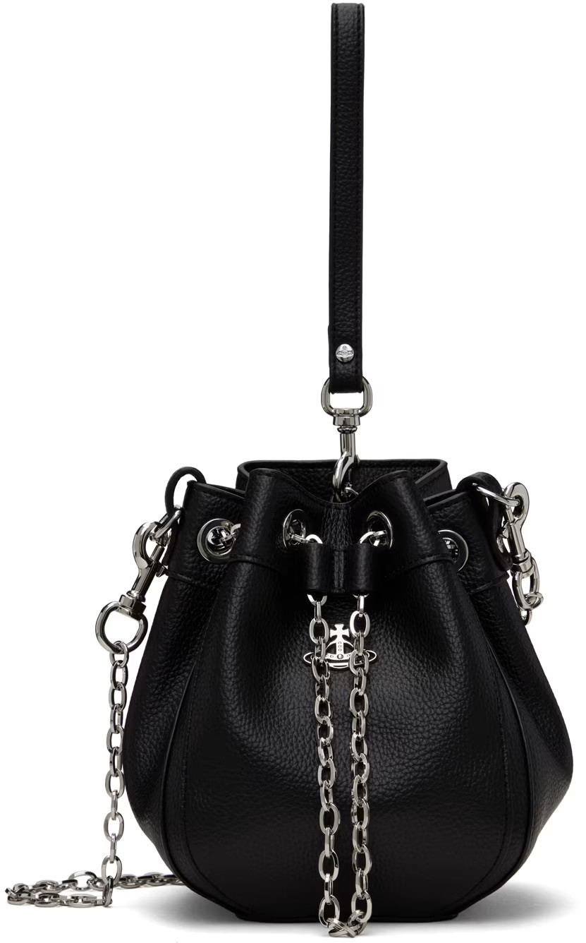 Black Small Chrissy Bucket Bag | SSENSE