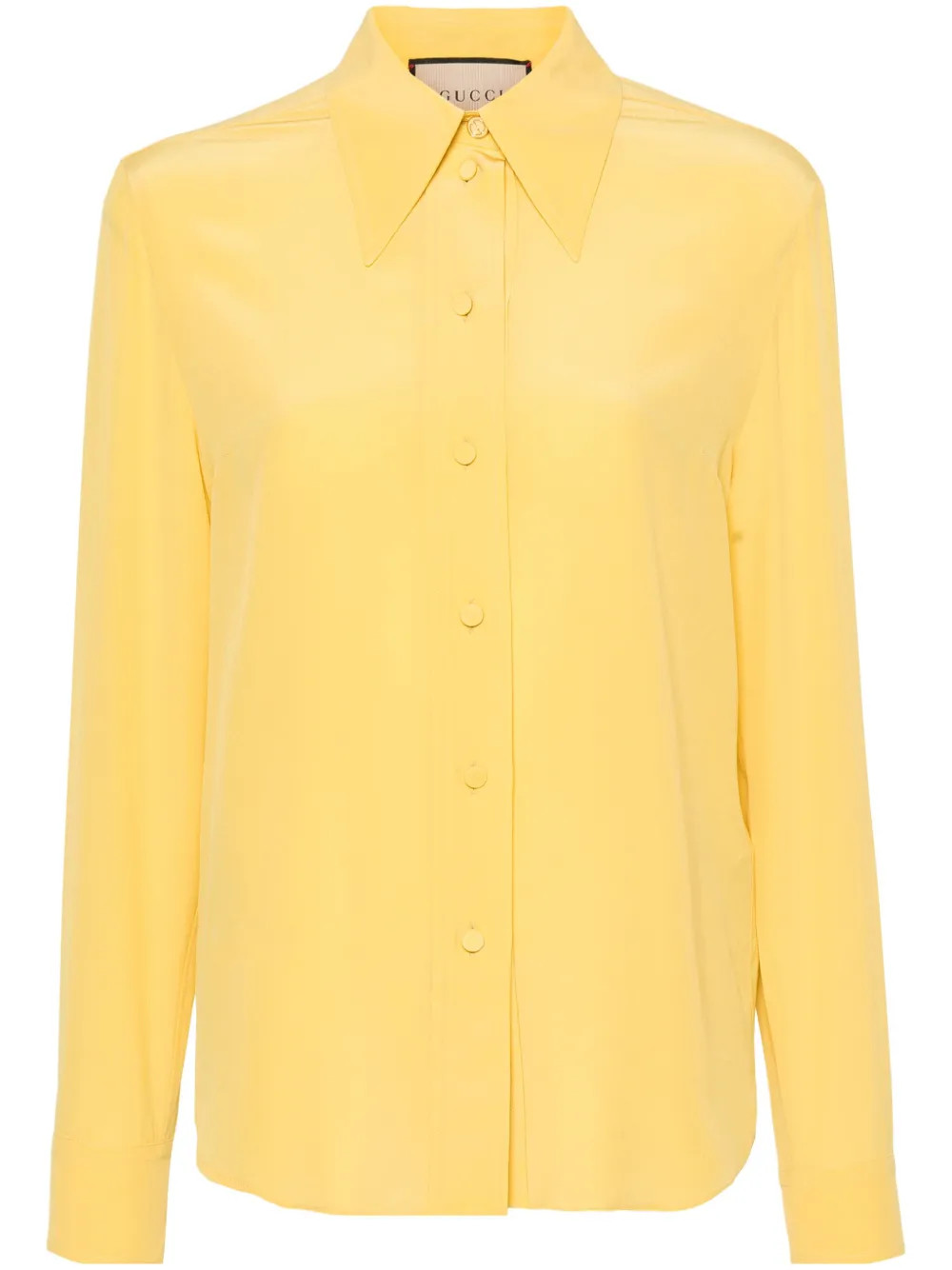pointed-collar silk shirt | Farfetch Global