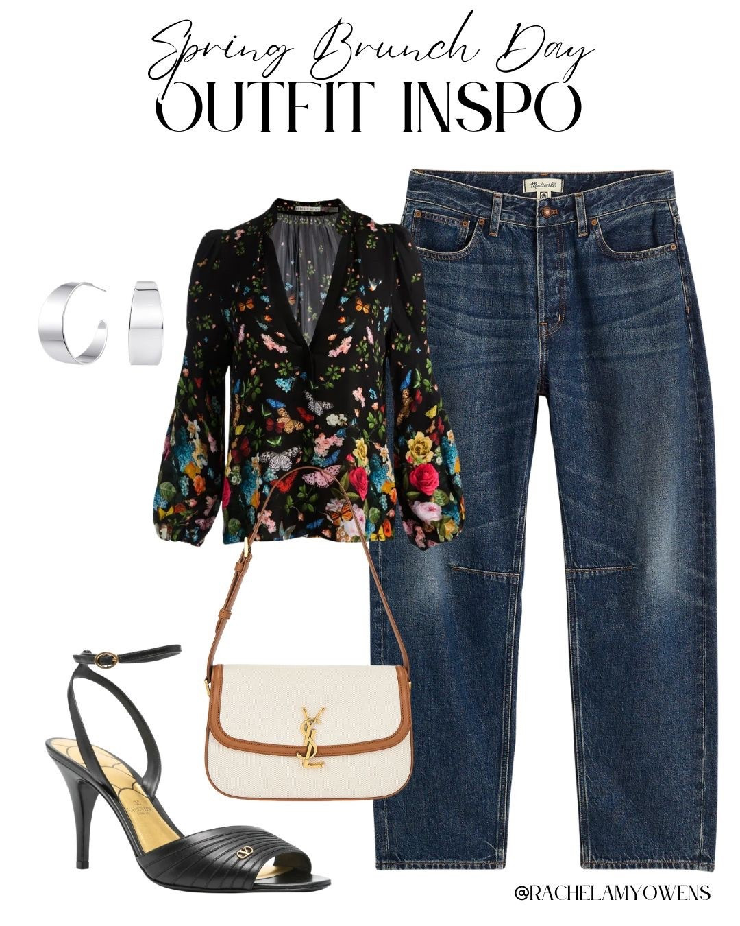 Florals, Denim, & Designer Details! 🌸

Embrace the vibrant spirit of the season with this perfectly balanced spring brunch look! ✨

I am obsessed with the statement piece: this stunning black floral blouse featuring colorful butterfly and botanical prints. I paired the feminine V-neck top with classic straight-leg dark wash denim for a casual yet polished vibe. Finish the look with luxury accents: a chic ivory and tan shoulder bag, sleek black ankle-strap heels, and bold silver hoop earrings!

#OOTD
#SpringBrunch
#FloralBlouse
#StraightLegJeans
#DenimStyle
#DesignerBag
#HeeledSandals
#SpringOutfit
#ButterflyPrint
#BrunchInspo
#EverydayChic
#LTKStyle
#OutfitInspo
#FloralTrend
#SpringStyle

#LTKootd #LTKspring #LTKWorkwear