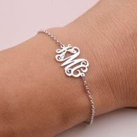 Monogram Initials Bracelet-Personalized Bracelet-Monogram Jewelry-Birthday Gift For Women | Etsy (US)