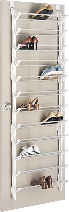 Whitmor Over the Door Shoe Rack - 36 Pair - Fold Up, Nonslip Bars | Amazon (US)