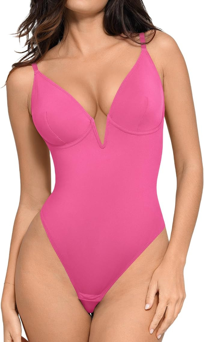 Popilush Shapewear Bodysuits for Women - Tummy Control Shapewear Deep V Corset Tops Concert Outfi... | Amazon (US)