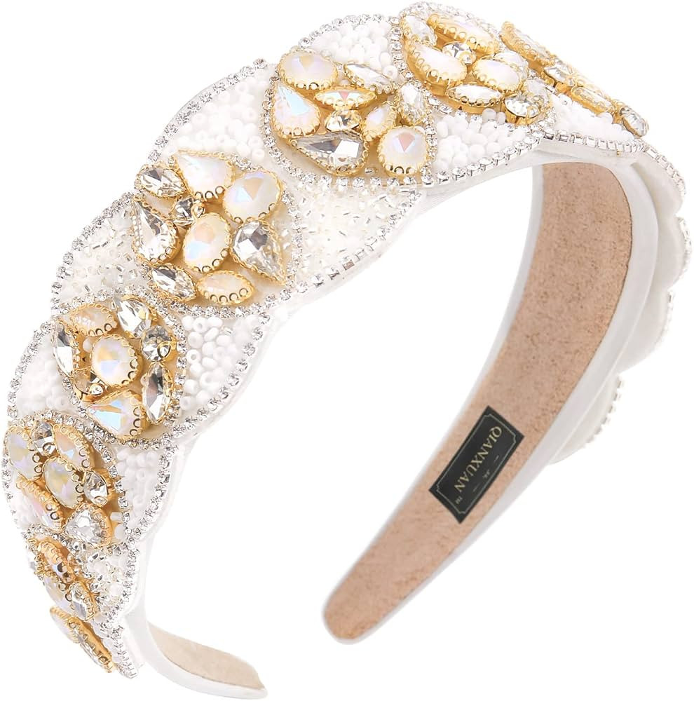 QIANXUAN Rhinestones Headbands For Women's Hair Accessories Headbands Embellished Headbands For W... | Amazon (US)