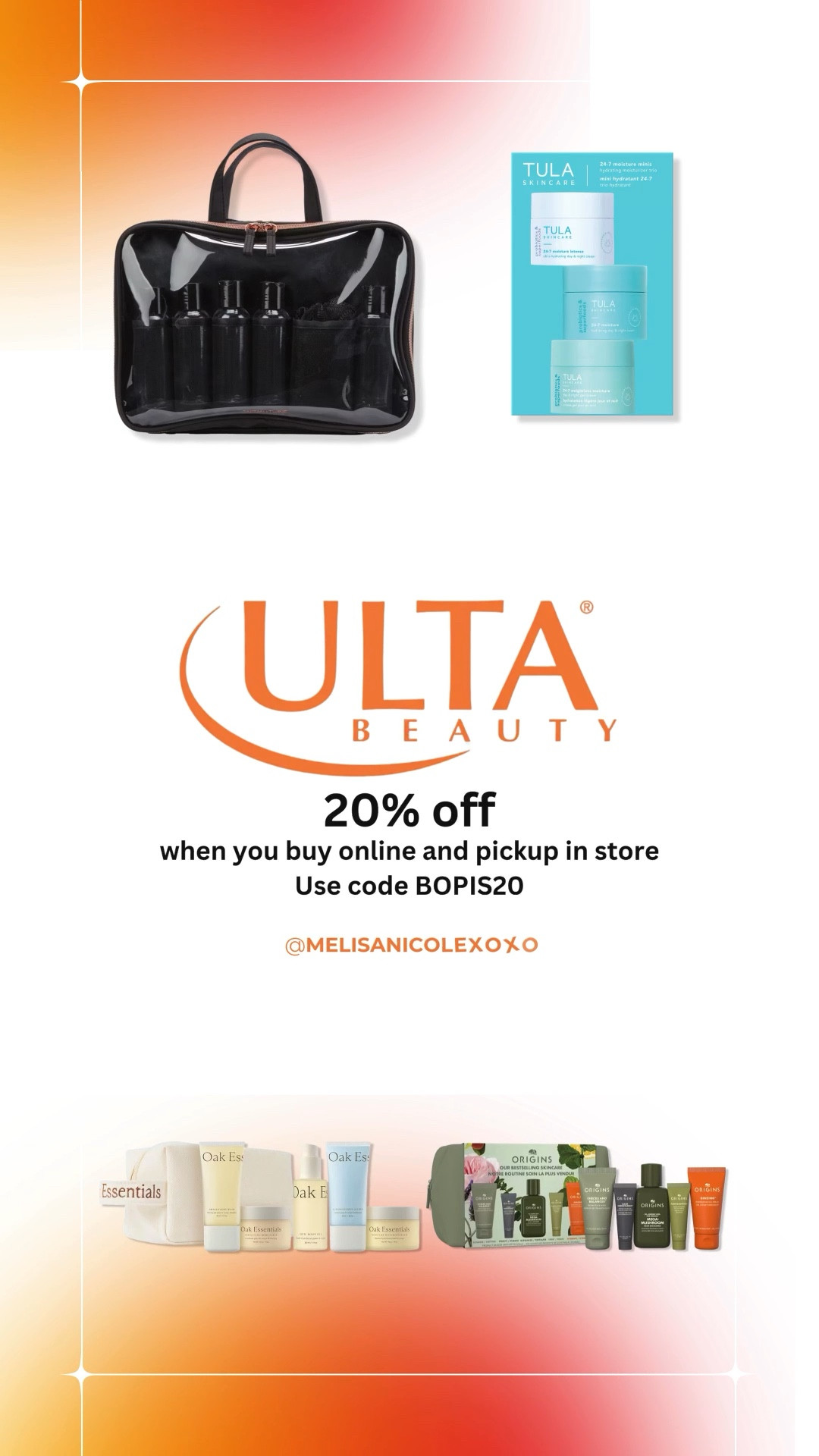 @ULTA Beauty 20% off travel kits when you order online, pick up in store with code BOPIS20 now until May 7th. These are the perfect addition for any spring/summer getaway. 

#LTKselfcare #LTKSaleAlert #LTKTravel