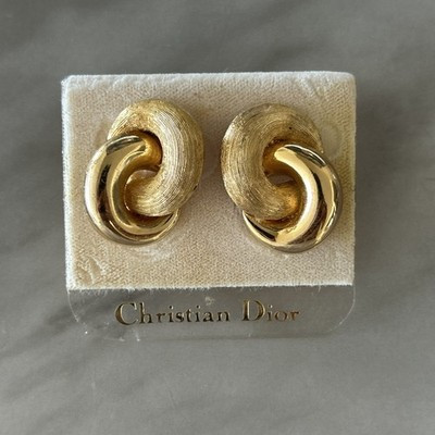 Vintage Christian Dior Gold Tone Infinity Swirl Clip-On Earrings 💯Authentic | eBay | eBay US