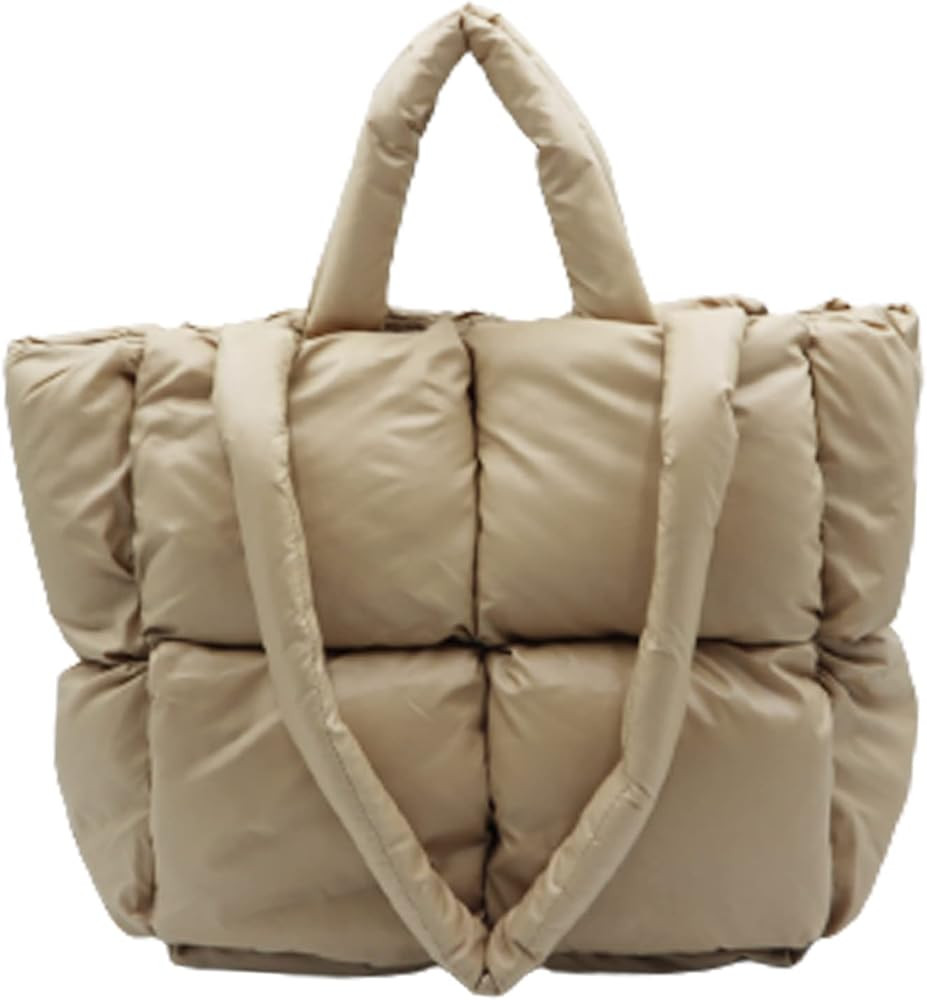 OWGSEE Puffer Tote Bag, Soft Puffy Bags for Women Light Winter Down Cotton Padded Quilted Tote Ba... | Amazon (US)