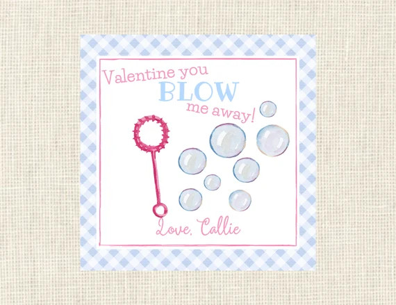 Valentine Tags Bubbles or Stickers Class / Set of 25 / | Etsy | Etsy (US)