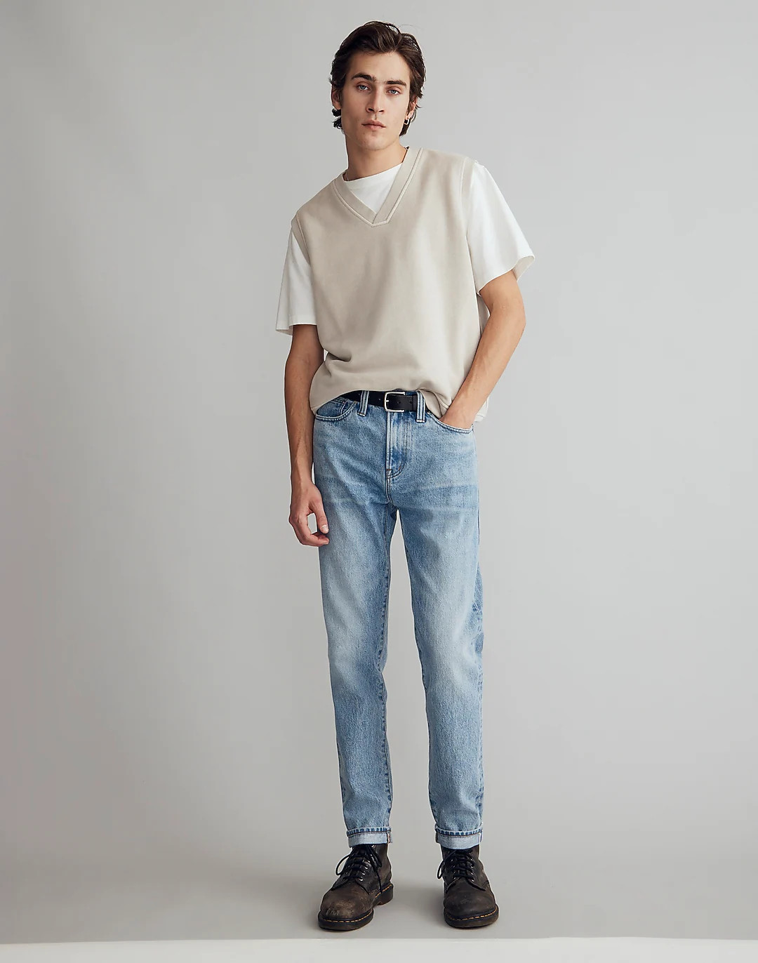 Relaxed Taper Selvedge Jeans in Elmway Wash | Madewell