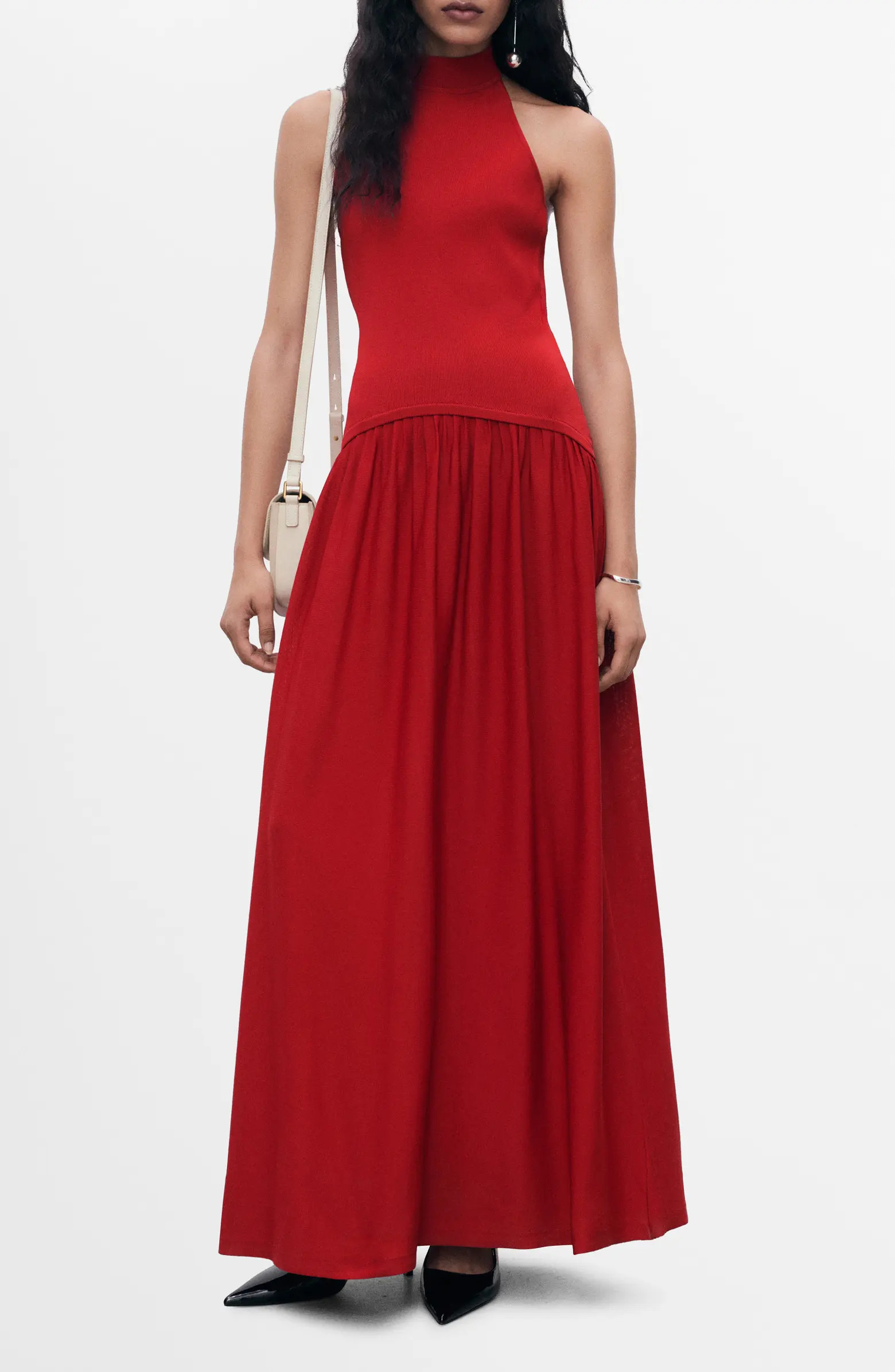 Halter Mixed Media Dress | Nordstrom