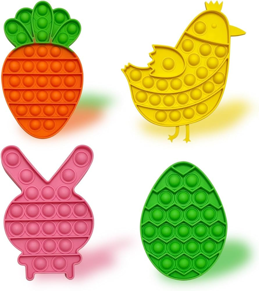 Pinkiwine 4 Pack Easter Pop Fidget Toys Sensory Toys for Kids Boys Girls Toddlers Easter Basket S... | Amazon (US)
