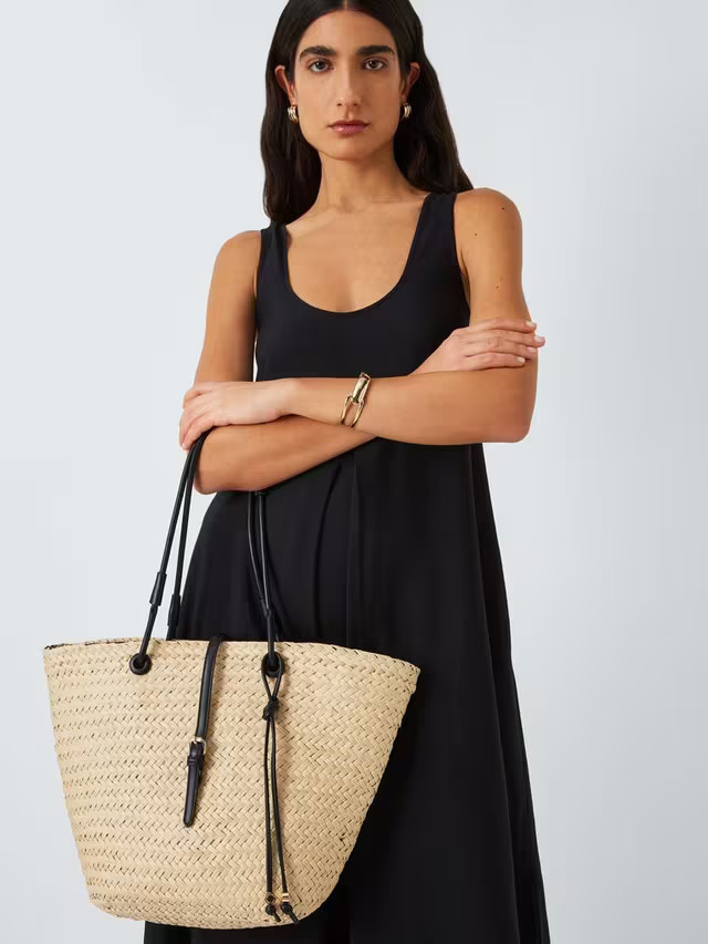 John LewisRaffia Ombre Tote Bag, Natural/Black | John Lewis (UK)