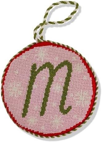 Furbish Needlepoint Letter M Ornament - Embroidered Monogram Christmas Tree Ornament, Personalize... | Amazon (US)